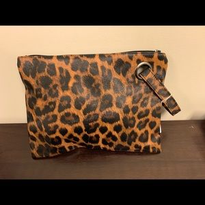 Leopard print Large Wristlet purse